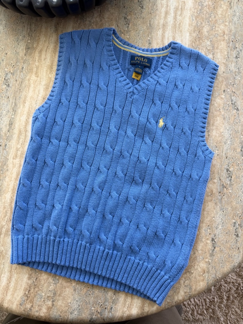 Ralph Lauren Cable-Knit V-Neck Sweater Vest